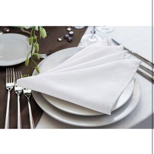 Dinner Napkins White Cloth Set of 4 Table Linens Home Parties Wedding Catering